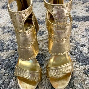 Gold Open-Toed Heels